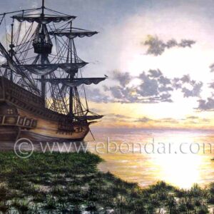 Galleon at Rest - Oil-on-Canvas by Elena Bondar