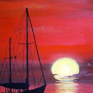 Home Sunset Sailboat - Elena Bondar